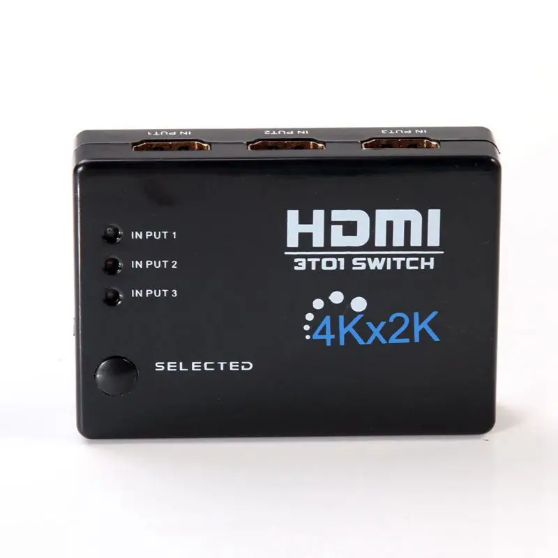 

FULL-4Kx2K 3in 1out HDMI Switch Hub Splitter Switcher Adapter HD for HDTV + IR Remote