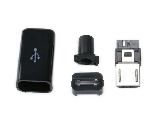 10 шт. DIY Micro USB 2 0 Штекерный разъем в комплекте с крышками Черный Белый 5 P кабель