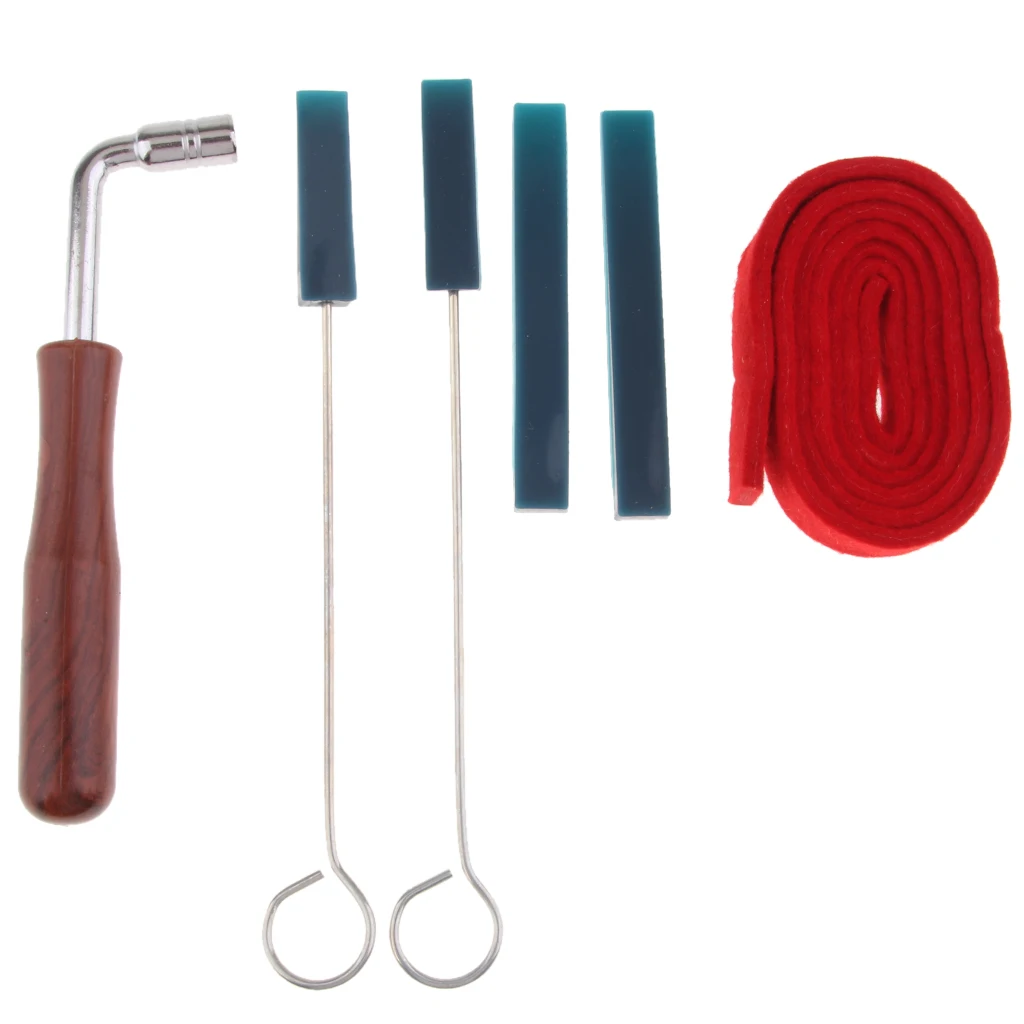 6 Pieces Assorted Professional Piano Tuning Kit Hammer Temperament Strip Mutes Tools Piano Tuning Fixing Parts