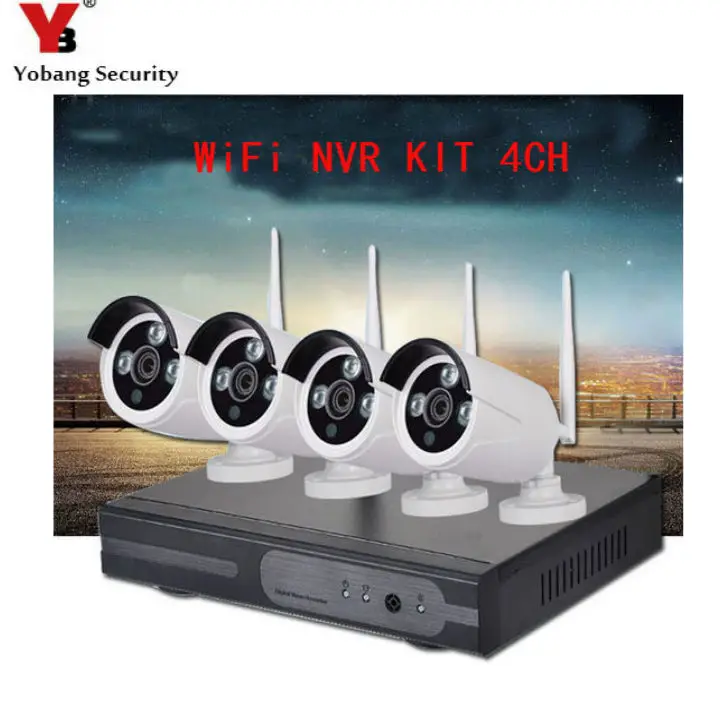 

YobangSecurity 4CH Home CCTV Camera Systems 720P NVR Recorder 4x1.0MP Wireless WIFI Security Camera Outdoor IR LED Night Vision