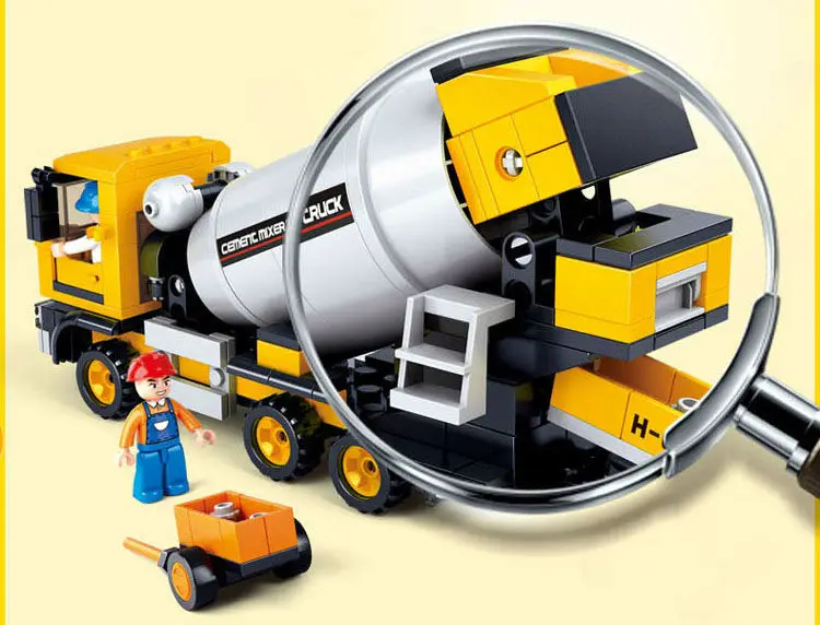 SLUBAN-0550-212pcs-Mixer-truck-series-Blocks-SimCity-construction-vehicles-DIY-Kids-Creative-Toy-Christmas-Gift (5)