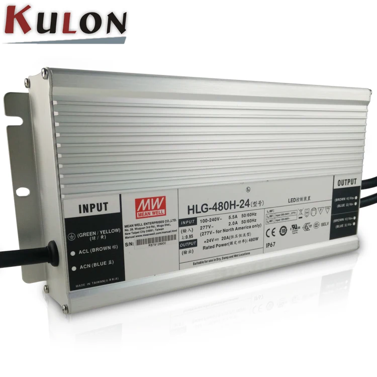 Оригинальный светодиодный драйвер MEANWELL HLG-480H-54 480 Вт 54 в а регулируемый IP67