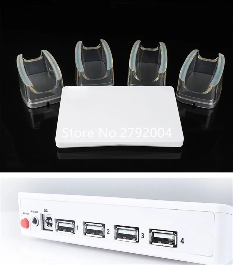 

4 port mobile cellphone tablet remote control alarm security display system