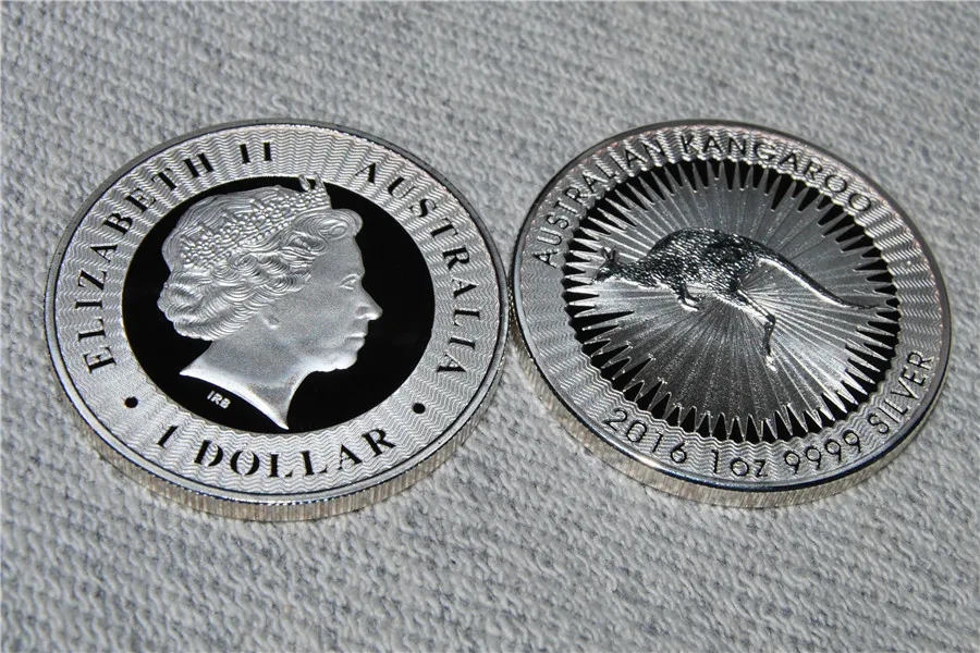 Австралийский кенгуру Серебряная монета 1 унция 9999 Silver 1 доллар Австралия Елизавета II Серебряная монета