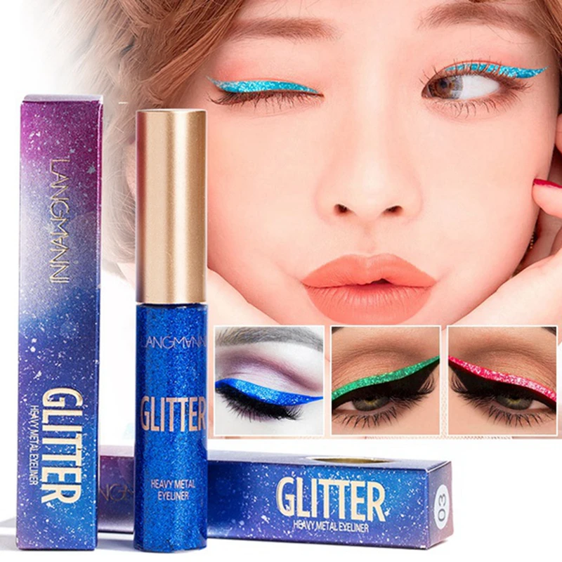 

10 Color Glitter Liquid Eyeliner Waterproof Long-lasting Bright Eye Liner Shiny White Blue Red Eyeliner Liquid