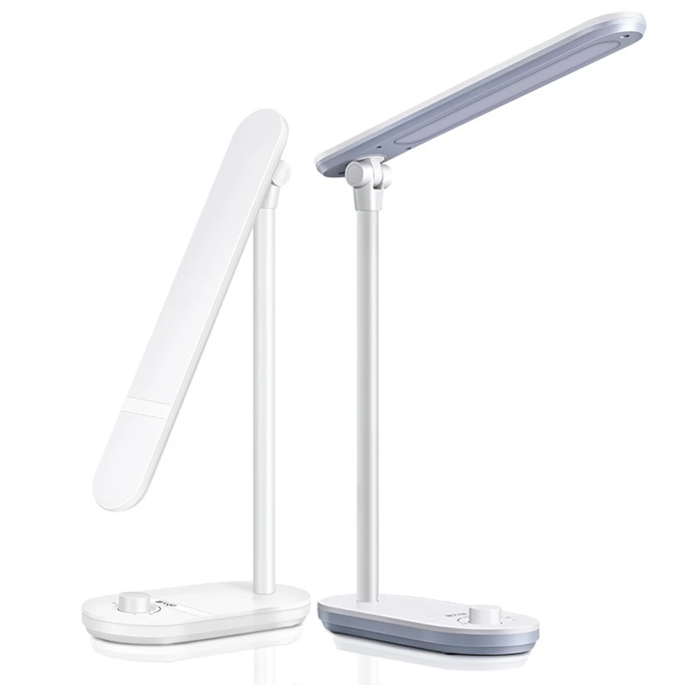 

Knob Switch 3 Light Colors LED Desk Lamp Stepless Dimming Eye Protection Reading Led Light Charging Plugging Folding Table Lamps