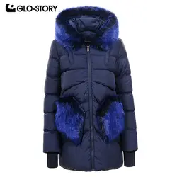 GLO-STORY 2018 для женщин зимние Корейская парка Дамы ребра манжеты толстые теплые куртки и пальто для будущих мам Топы корректирующие с