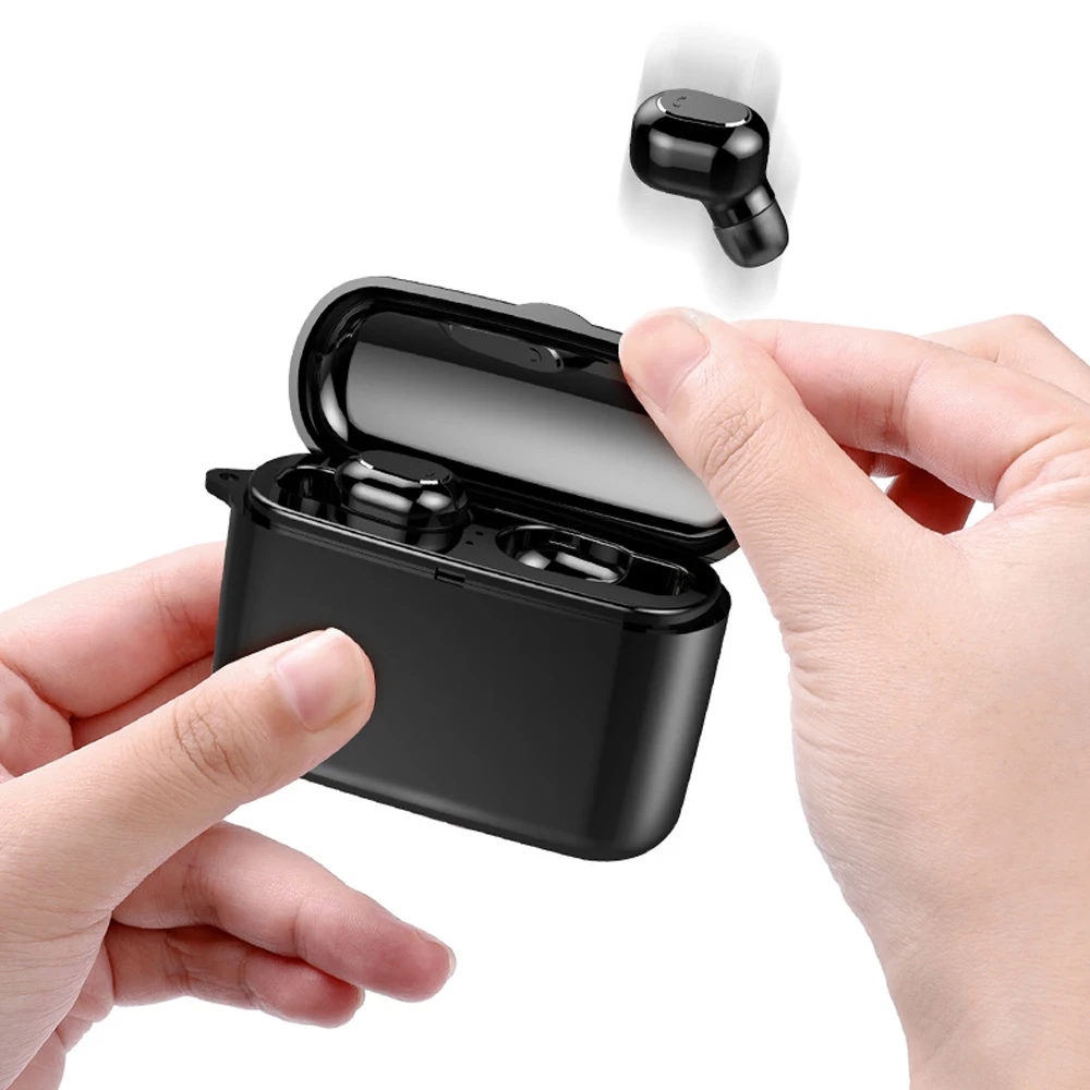 

Invisible Bluetooth Headset 5.0 Wireless Dual Ear In-Ear Mini Mini Charge Box TWS rue wireless earphon Stereo Bluetooth Headset