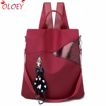 

Backpack female 2019 new Korean version of the tide quality Oxford cloth canvas fashion casual wild ladies backpack travel bag