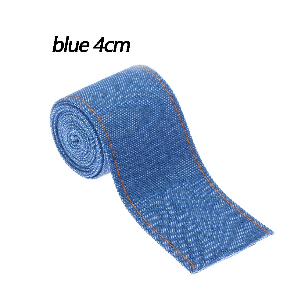 4cm blue 1 м двухсторонний джемпер джинсовая лента тканевая лента 3 Цвета Бант шапка заколка для волос украшения одежды Швейные аксессуары для рукоделия - Цвет: 4cm blue