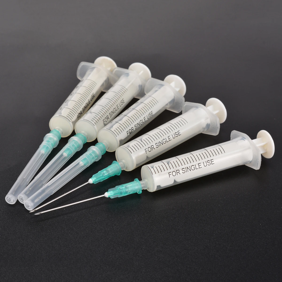 5 Set New Disposable Plastic Syringes 5ml + 21G Needle + Red Cap For Industrial Manufacture Measuring Syringe Tool