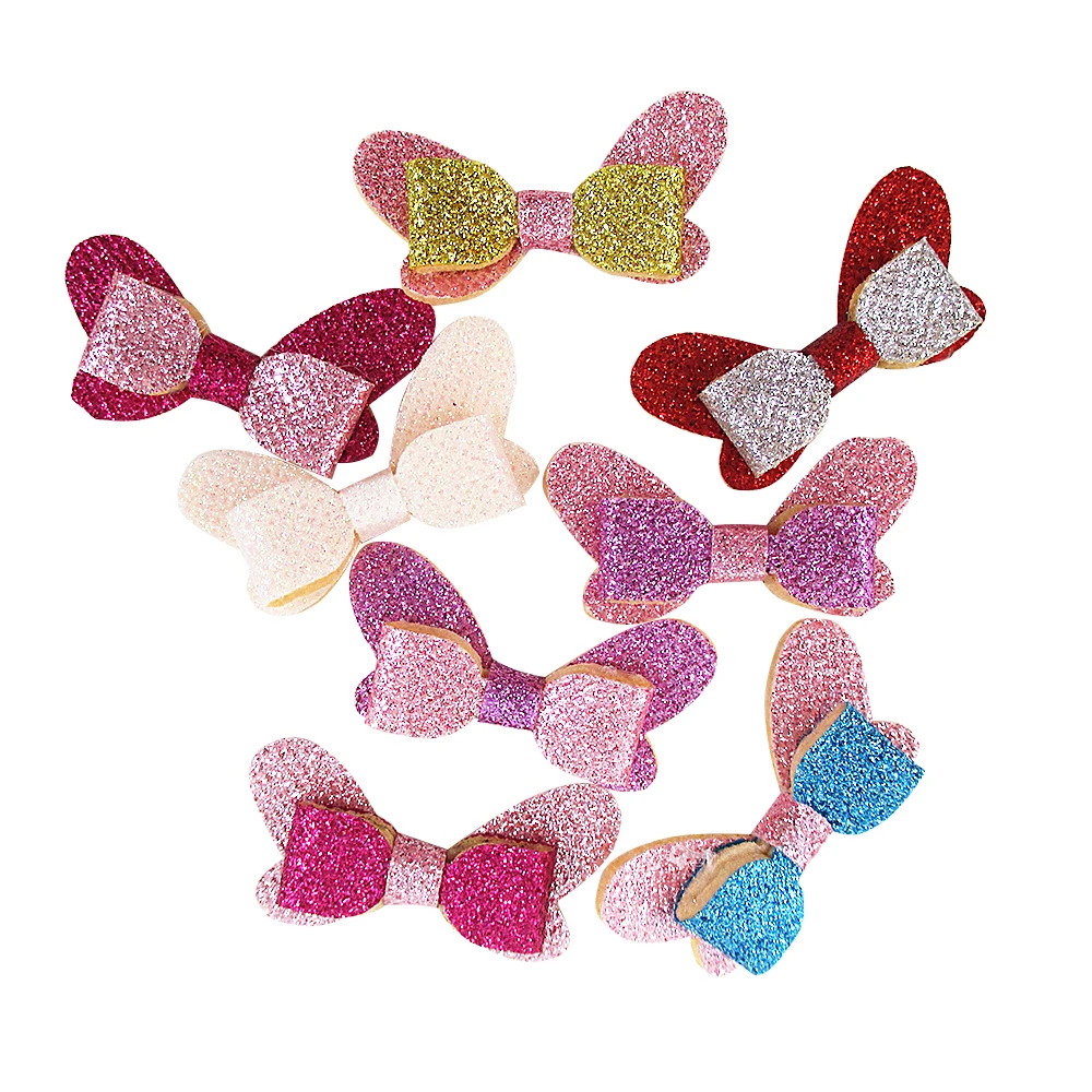 

David accessories non-woven bow-knot glitter embroidery patch hair accessories DIY Accessory Sewing Supplies,50Yc2796