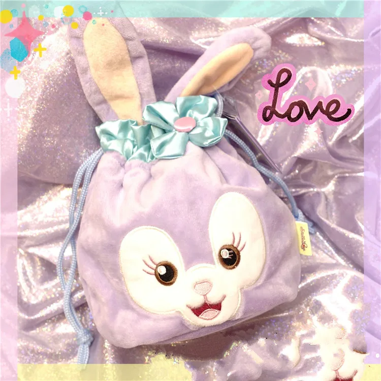 

Cartoon Cute Duffy Friends stellalou rabbit Plush Drawstring Pockets Plush Pouch