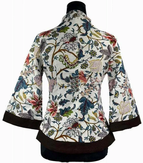 Nwe Chinese Womens Shirt Linen Tops Mandarin Collar Blouse Lady Clothing Fashion Jacket Top Dress Flowers M L XL XXL 3XL 4XL 5XL 2