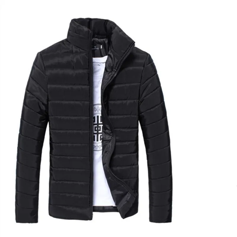 Brand Winter Jacket Parka Men Autumn Warm Outwear Clothes Coat Fashion Solid Windbreak Slim Male Jackets Plus Size 3XL - Color: Black