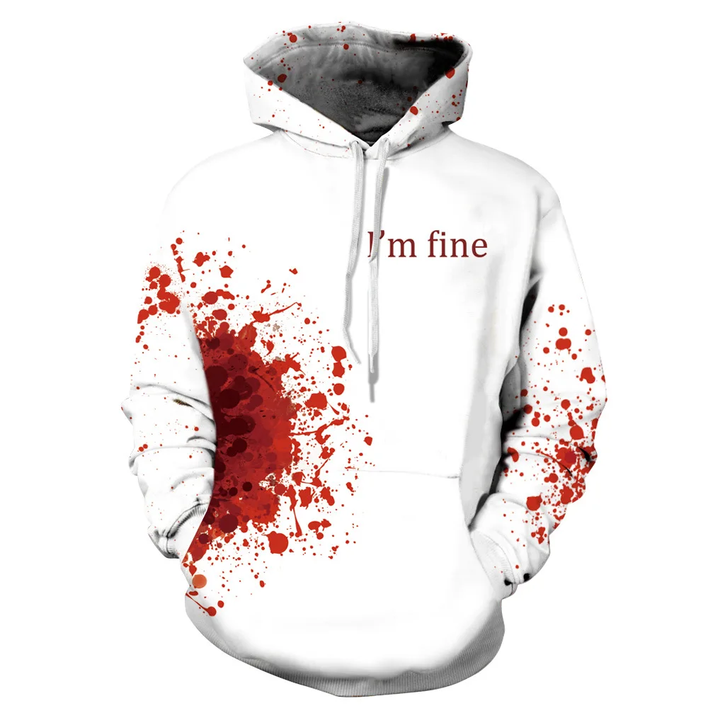 

I'm Fine Horror Wound 3d Hoodies Men Women Plus Size Cosplay Sweatshirts