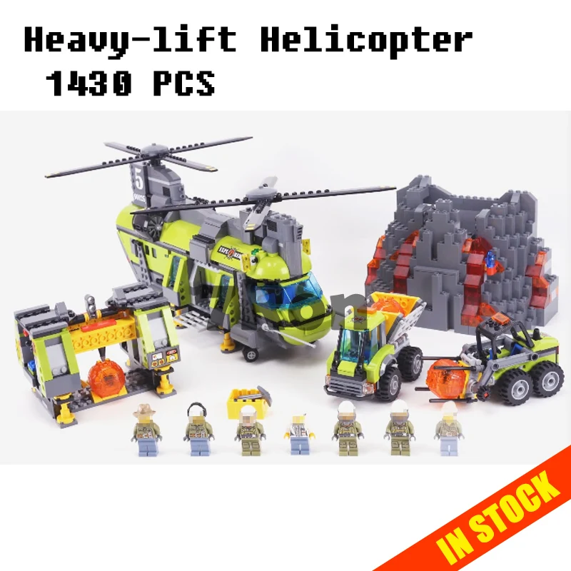 

Models building toy 02087 1430pcs Volcano Heavy-lift Helicopter Building Blocks Compatible with lego 60125 toys & hobbies