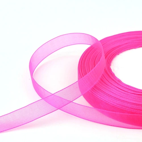 Staraise 10 мм 45 м лента из органзы искусственные цветы букет декоративные ленты для свадьбы День рождения подарок упаковка лента - Цвет: Neon Pink