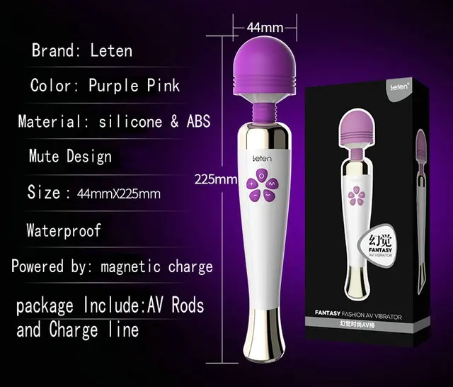 Leten recargable 10 modo 7 velocidad potente AV producto varita mágica masajeador vibradores juguetes sexuales para mujer producto AV sexual masturbador femenino 689543 Leten recargable 10 modo 7 velocidad potente AV producto varita mágica masajeador vibradores juguetes sexuales para mujer producto AV sexual masturbador femenino 689543