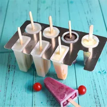 8 отверстий силиконовые мороженого круглый прямоугольник Формочки Для Мороженного «фруктовый лед» DIY, форма для нарезки фруктов инструмент для льда для Кухня