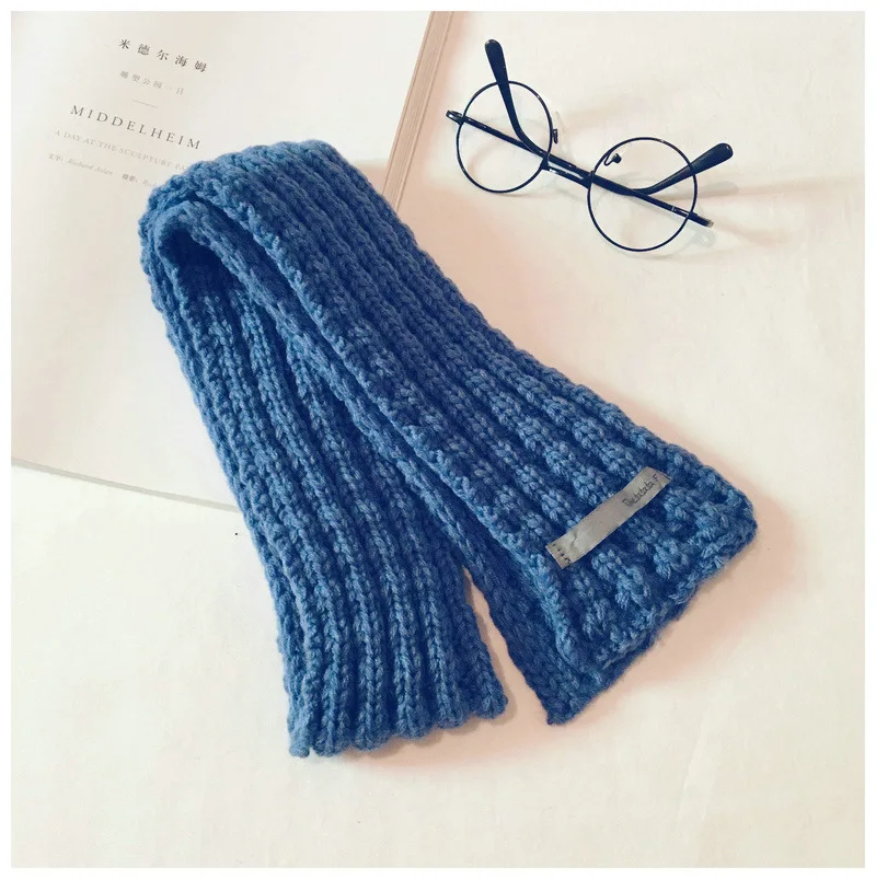 2018 Autumn And Winter New Boys And Girls Knit Scarf Children Wild Korean Version Of The Solid Color Wool Baby Scarf GCG77  (3)