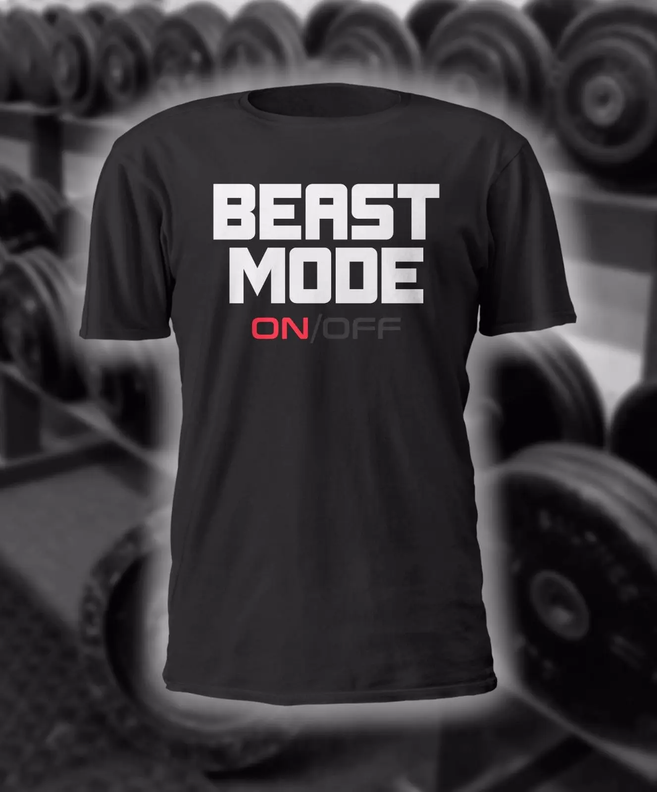 Летняя забавная Мужская футболка BEAST MODE(ON)/OFF рубашка для занятий спортом лифтинг Powerlifting Фитнес Бодибилдинг Забавный