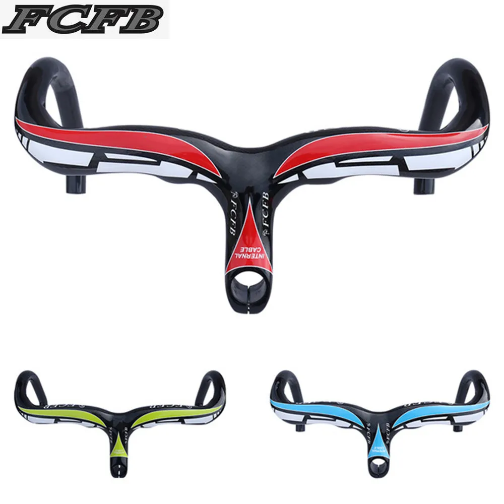 

Specials! Full Carbon Fiber Road Bicycle Integrated Handlebar with stem Carbon Road Handlebar Bike Parts 28.6mm FCFB