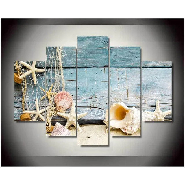 New-5-Piece-Canvas-art-HD-Wholesale-Canvas-Printings-Seashells-Starfishes-Beach-Painting-Wall-Art-Home.jpg_640x640