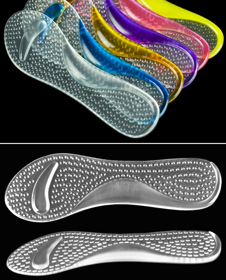 Нескользящая Женская гелевая 3/4 длина Arch Поддержка противоскользящая Массажная плюшевая подушка ортопедические стельки для обуви на высоком каблуке