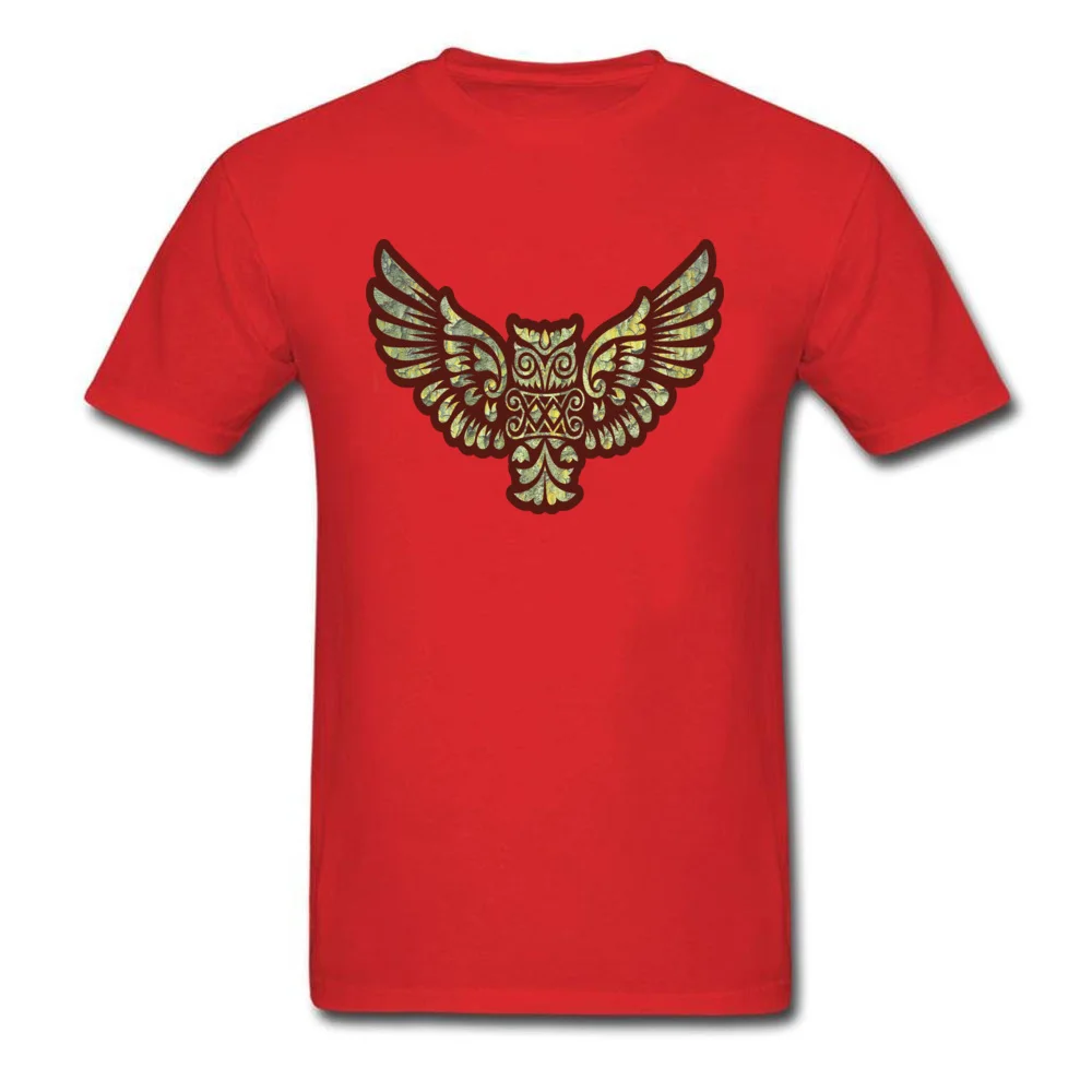 Flying Owl Mascot Decoration Cotton Man Short Sleeve T Shirt Design Fall Tshirts Printed Tops Tees 2018 O Neck Flying Owl Mascot Decoration red