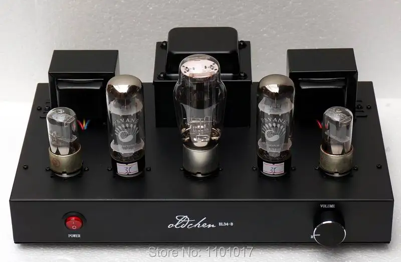 AMPLIFICADOR DE TUBO LaoChen EL34 HIFI exquisis Aiqin amplificador de clase A hecho A mano versión negra OC34 Oldchen