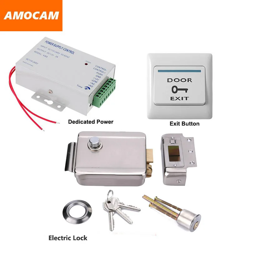 Электрический электронный дверной замок+ блок питания для система контроля допуска к двери видео дверной звонок+ дверной переключатель