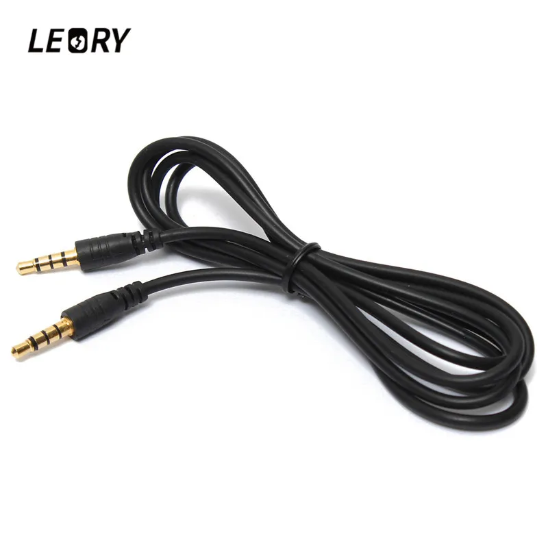 

LEORY High Qualitiy Audio Extension Cable 3.5mm Male To Male 4-Pole 3 Ring TRRS AV Audio Extension Cable 1.2M/4Feet Promotion