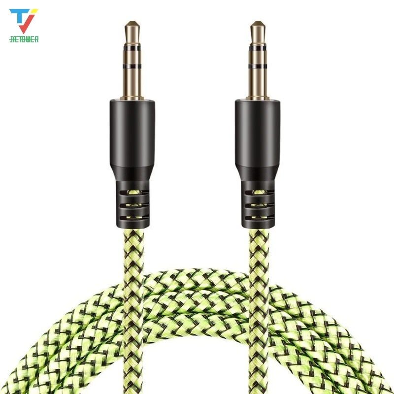 500pcs lot Jack 3 5mm Audio Cable Dragon weave Nylon Braid AUX Cable 1M Headphone Extension Code for Phone Car Headset Speaker