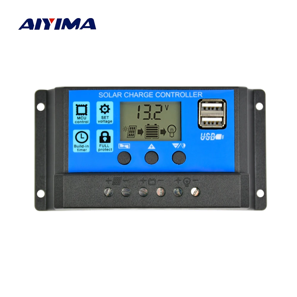 

SUNYIMA Solar Charge Controller 12V 24V 20A 30A 50A Auto Regulator Solar Panel Controller Universal USB 5V Charging LCD Display