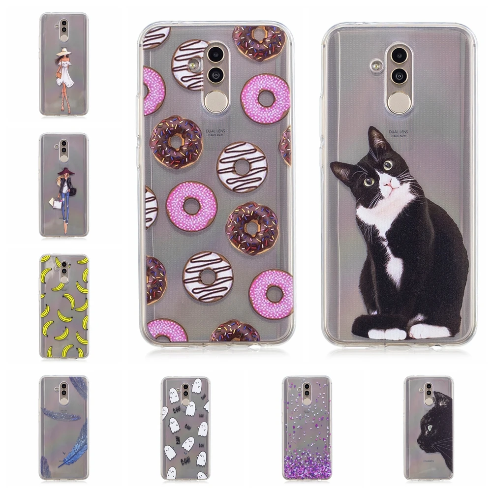 

high quality Silicone TPU Case For Huawei P Smart Plus Mate 20 Lite phone cases cat cartoon cool Printed Cover Coque funda etui