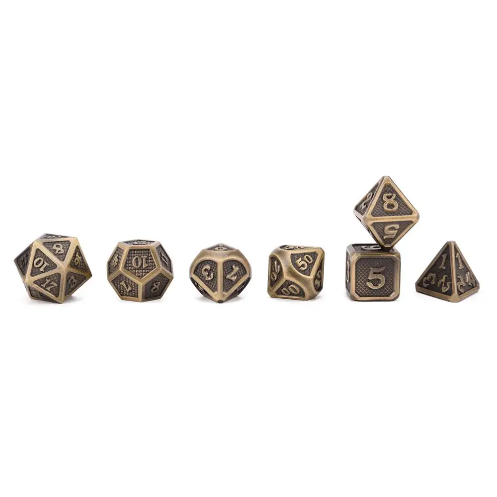 Goede Dragon Scales Nieuwe Metal Dice D4 D6 D8 D10 D12 D20 met Pouch voor DnD RPG Tafel Games