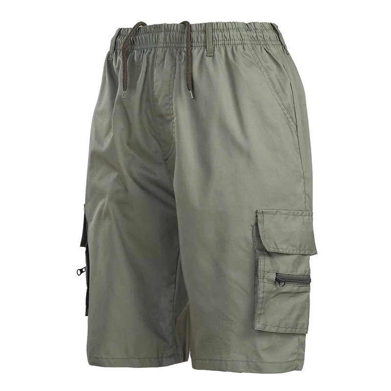 Plus Size 3XL Men New 2018 Summer Cargo Shorts Casual Solid Brand Clothing Fashion Male Elastic Waist Pockets Drawstring Shorts