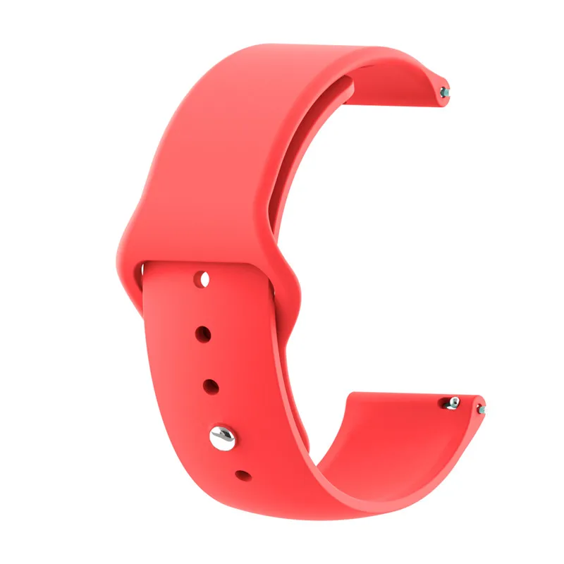 Силиконовые смарт-часы 20 мм 22 мм для samsung gear S3/huawei Watch/Moto 360 2nd/Huami Amazfit Bip/Ticwatch/Withings ремешок - Цвет: red