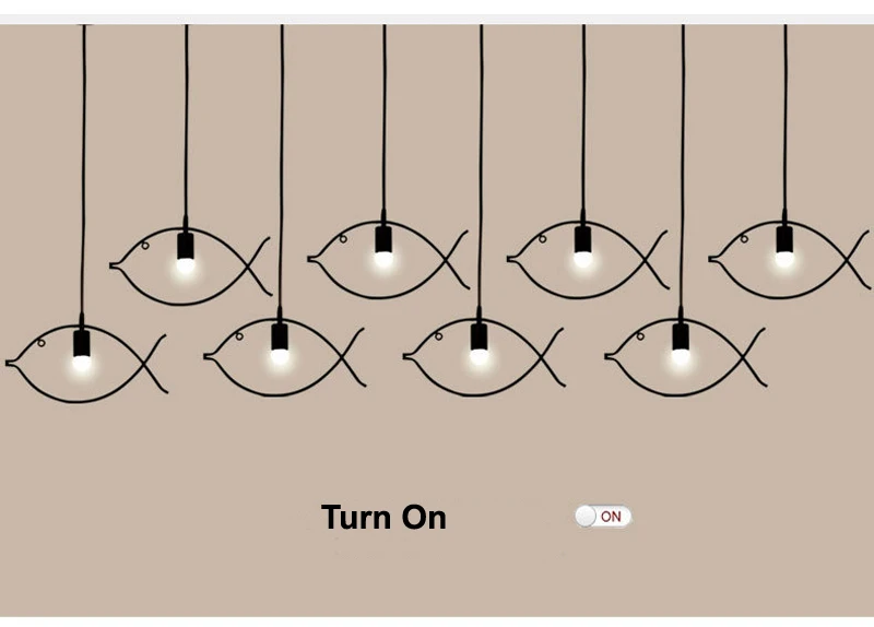 Подвесные светильники лестница света рыбы Форма современный Loft огни Освещение в помещении Спальня Кафе Ресторан подвесной светильник для