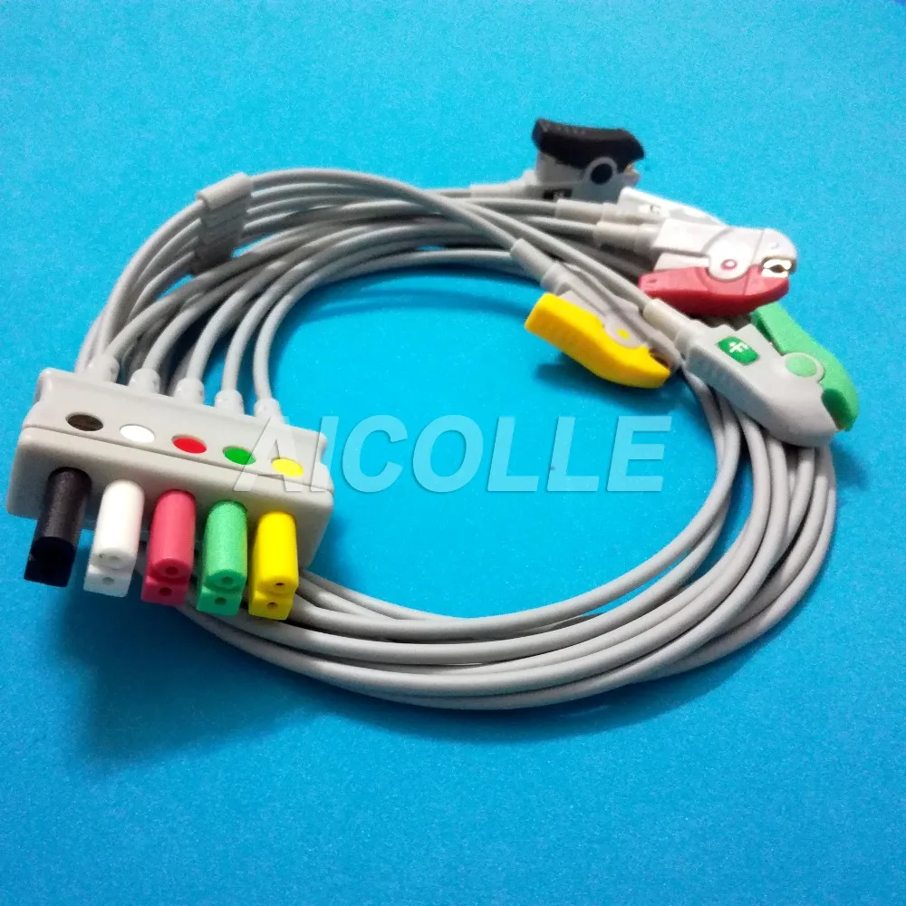 Mindray MEC1000 MEC2000 PM7000 PM8000 PM9000 ecg 5 проводной кабель с зажимом на клемме | Красота и