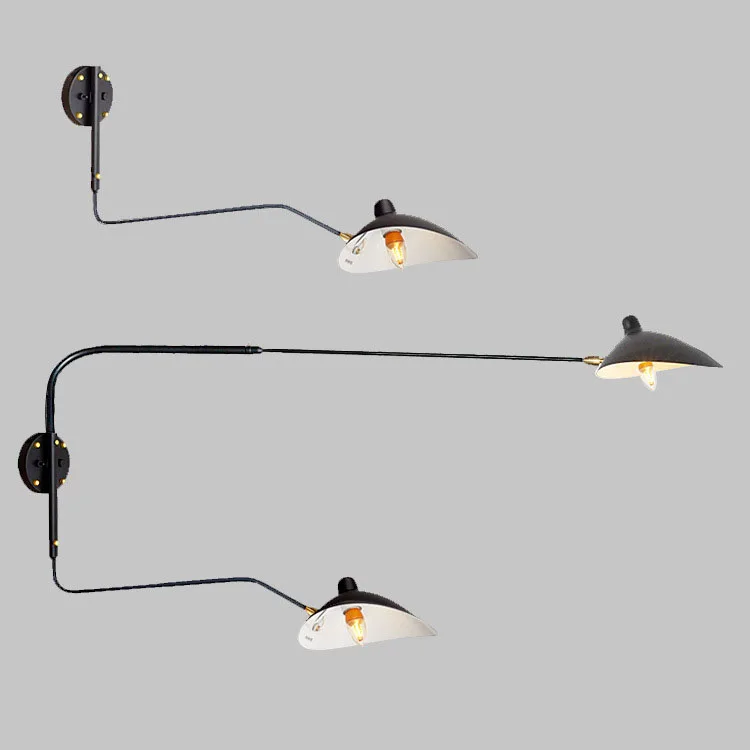 Industrial Vintage Black Retro Loft  Wall Lamps French Designer Rotating Sconce Wall Lights For Home Interior Decor CE UL (28)