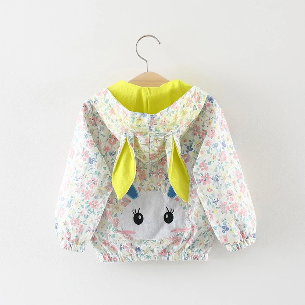 

#K06290 Kids Outwear Girls Lovely Rabbit Coats / 1-5 Years Old / Blue,Pink,Yellow
