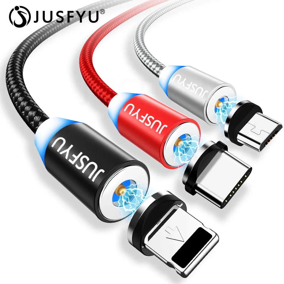 

Magnetic Cable 3A Fast Charging Micro USB Type C Cable For iPhone X XS MAX Samsung Xiaomi USB-C Magnet Charger Data Phone Cables