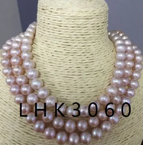 

Free Shipping >>>3 ROW AAA 9-10MM SOUTH SEA PURPLE PEARL NECKLACE 18" 14K YELLOW GOLDEN CLASP