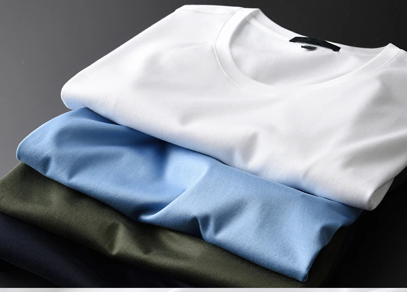 Minglu летние мужские футболки класса люкс из хлопка, одноцветные футболки с коротким рукавом, мужские футболки размера плюс 4xl, облегающие мужские футболки с круглым воротником