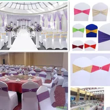 Быстрая, 15x35 см, 50 шт., Разноцветные лайкра спандекс стул, задняя поставка, Свадебная вечеринка, лента с круглой пряжкой, Декор