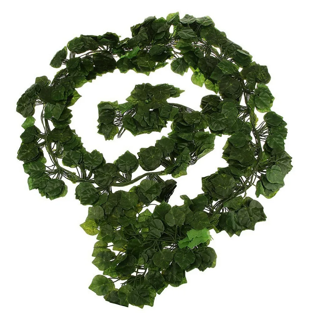 

12Pcs 6.5Ft Artificial Ivy Leaf Garland Plants Vine Fake Foliage Flowers For Home Garden Wedding Decoration Rattan