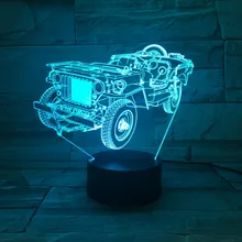 Трактор 3D ночник Цвет Изменение лампы светодиодные книги помещении декоративные настольные Освещение Детские Подарки роман ремесло Lamparas