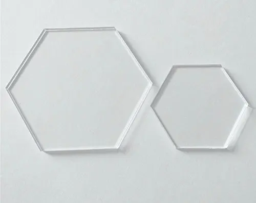 

Clear Acrylic Laser Cut Hexagon Sheet, Hexagon Place Cards for Table Numbers, Guest Name, Food Signs DIY Accessory